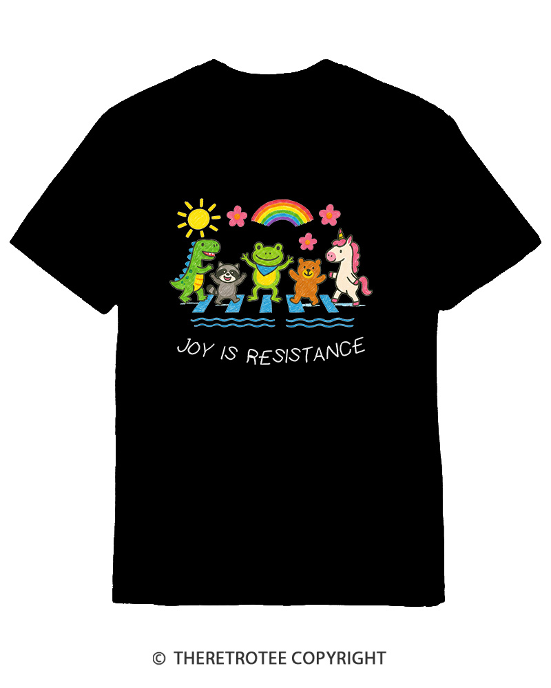 TheRetroTee Joy Is Resistance 1990s Cotton T-Shirt
