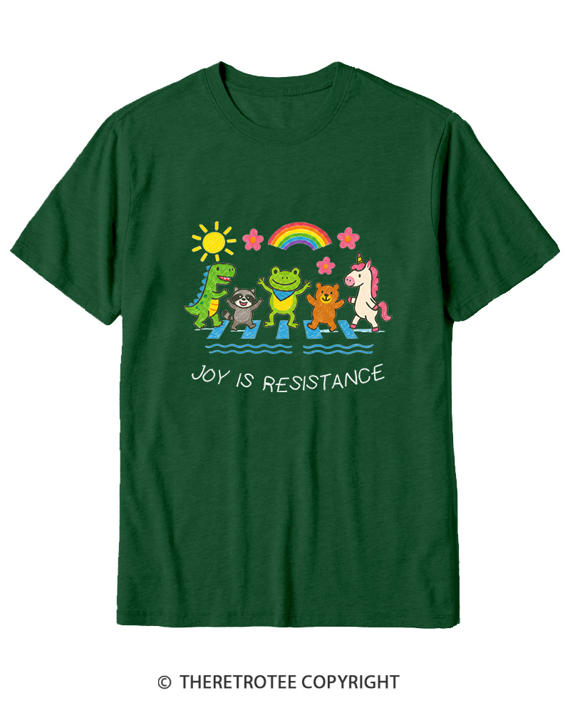 TheRetroTee Joy Is Resistance 1990s Cotton T-Shirt