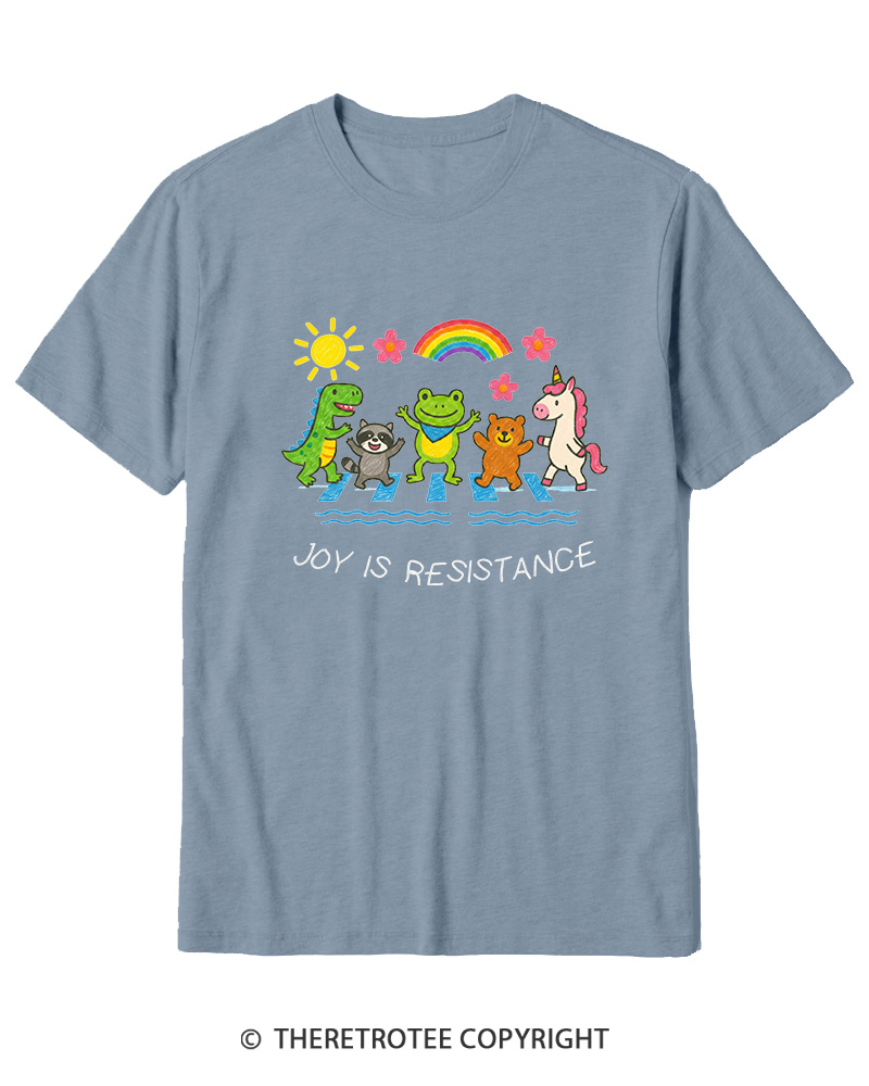TheRetroTee Joy Is Resistance 1990s Cotton T-Shirt