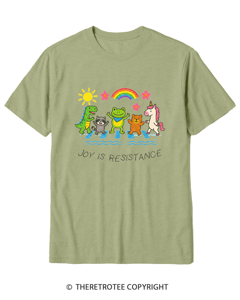 TheRetroTee Joy Is Resistance 1990s Cotton T-Shirt