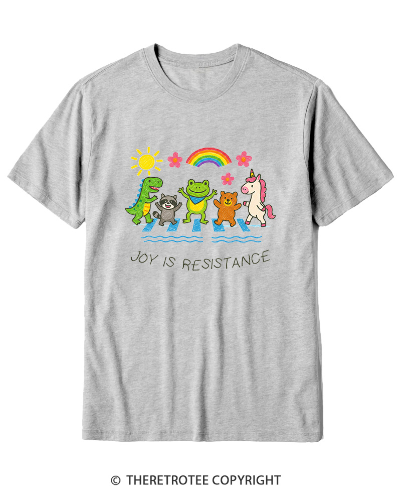 TheRetroTee Joy Is Resistance 1990s Cotton T-Shirt