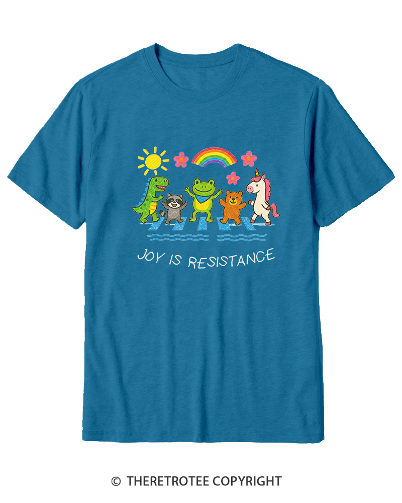 TheRetroTee Joy Is Resistance 1990s Cotton T-Shirt