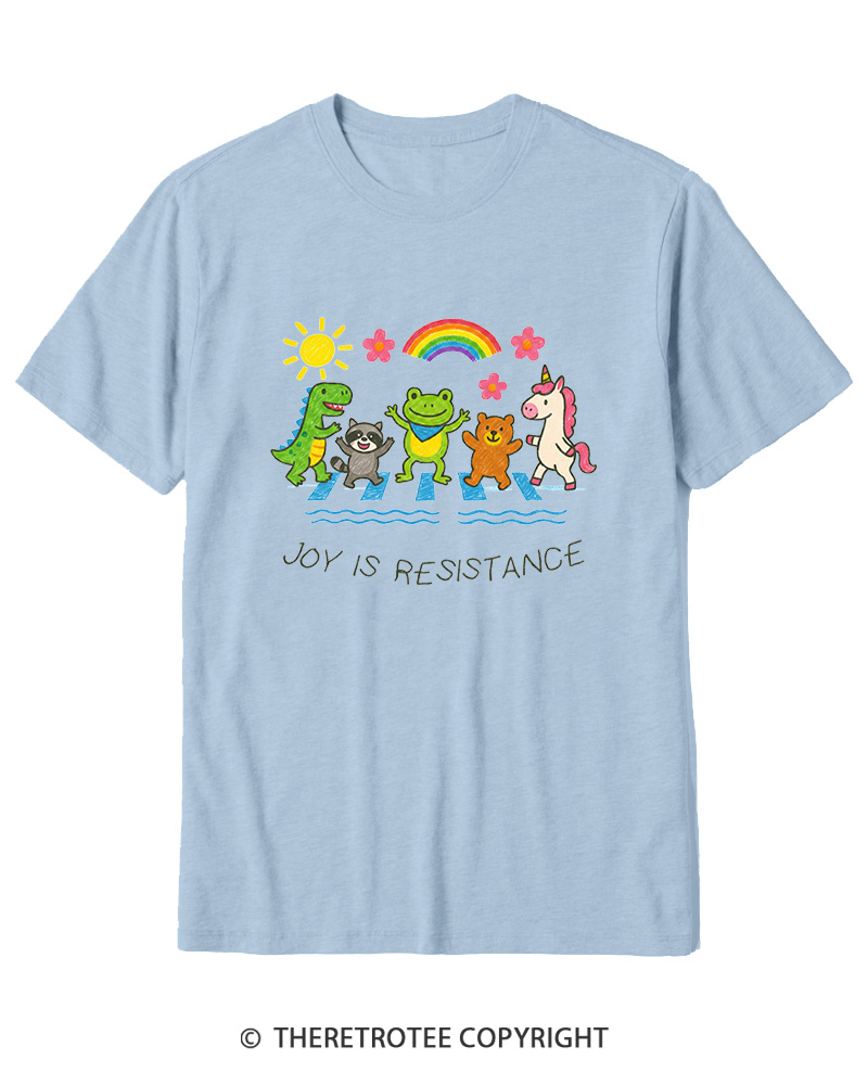 TheRetroTee Joy Is Resistance 1990s Cotton T-Shirt