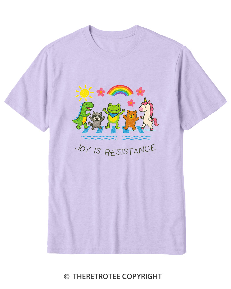 TheRetroTee Joy Is Resistance 1990s Cotton T-Shirt