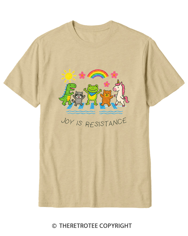 TheRetroTee Joy Is Resistance 1990s Cotton T-Shirt