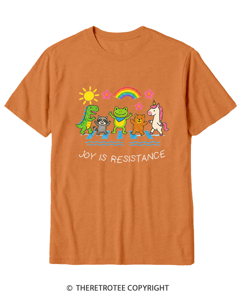 TheRetroTee Joy Is Resistance 1990s Cotton T-Shirt