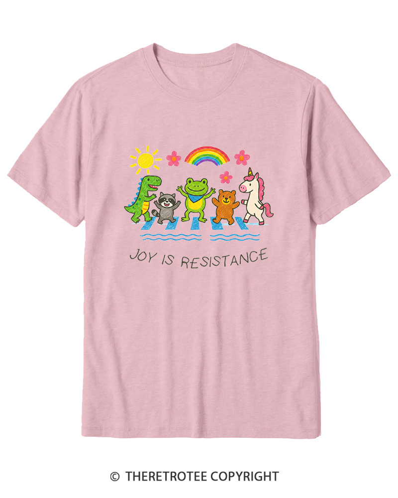 TheRetroTee Joy Is Resistance 1990s Cotton T-Shirt