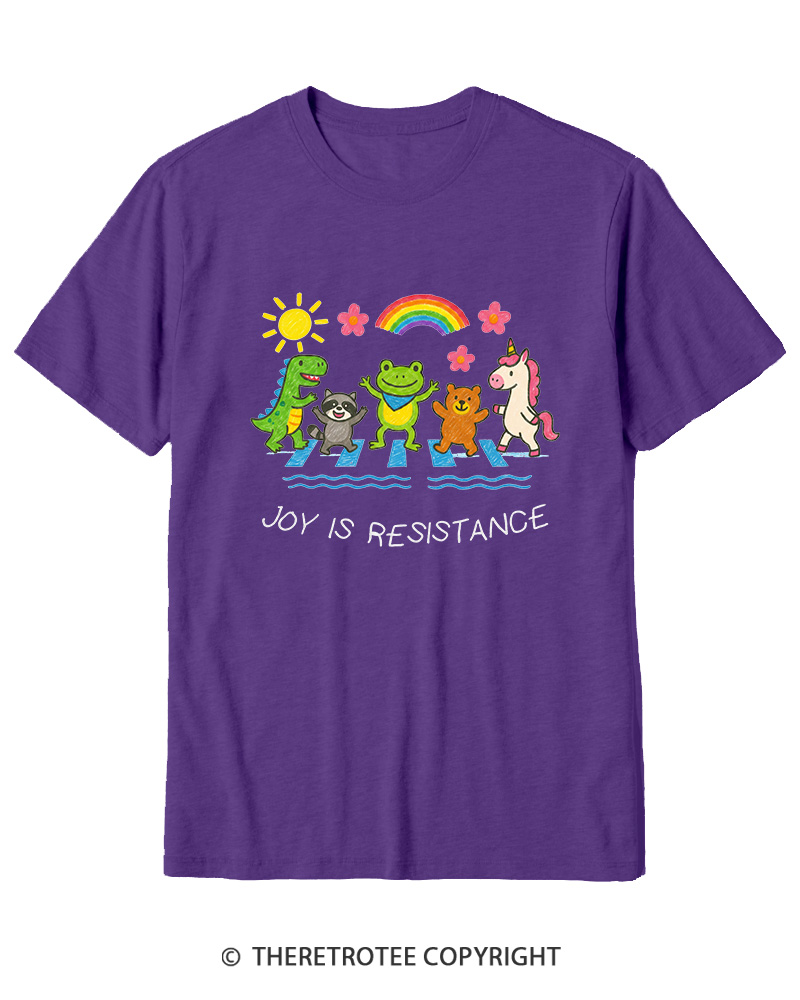 TheRetroTee Joy Is Resistance 1990s Cotton T-Shirt