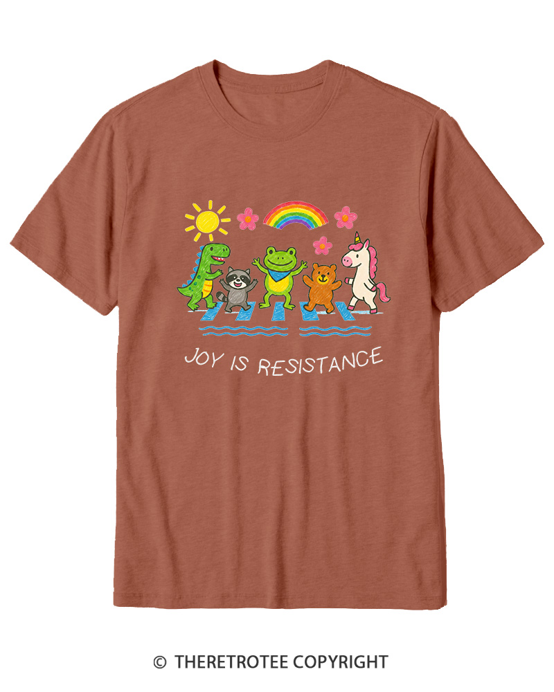 TheRetroTee Joy Is Resistance 1990s Cotton T-Shirt
