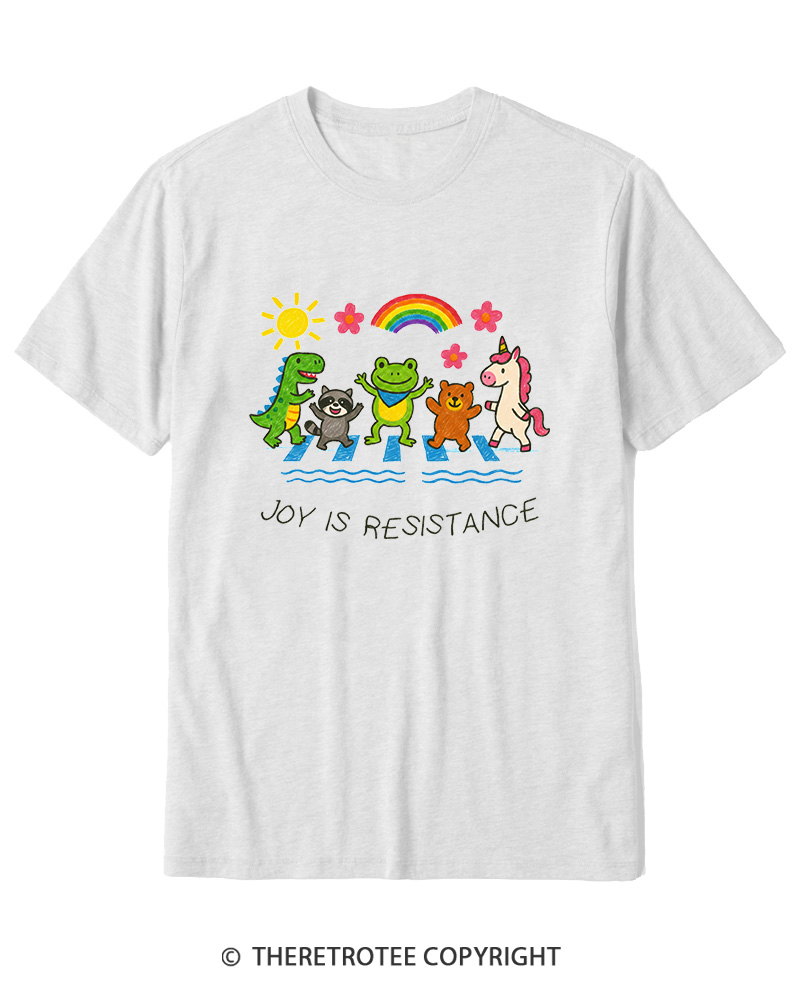 TheRetroTee Joy Is Resistance 1990s Cotton T-Shirt