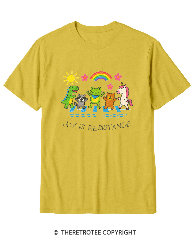 TheRetroTee Joy Is Resistance 1990s Cotton T-Shirt