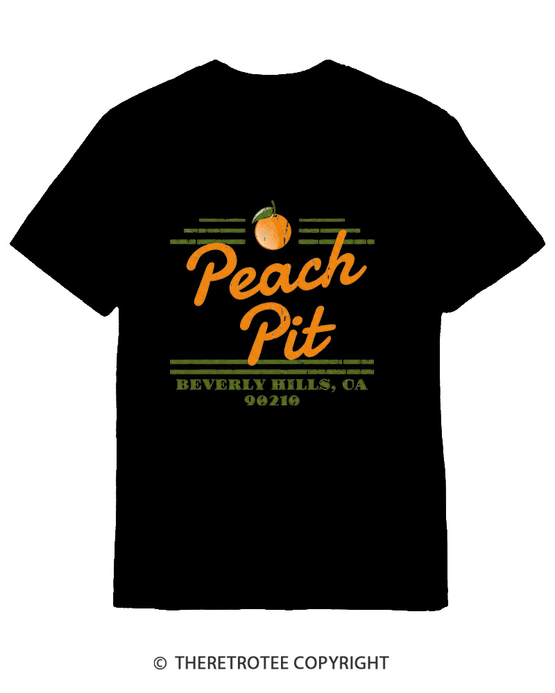 TheRetroTee Peach Pit Vintage Graphic Cotton T-Shirt