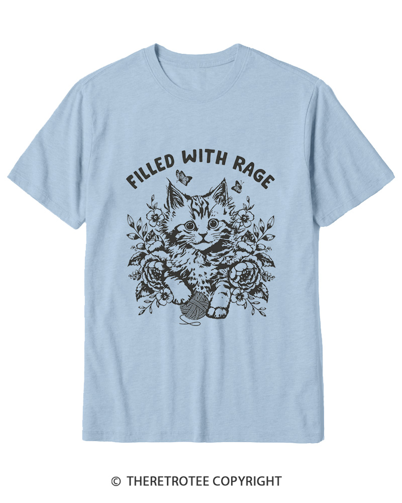 TheRetroTee Filled With Rage Funny Cat Cotton T-Shirt