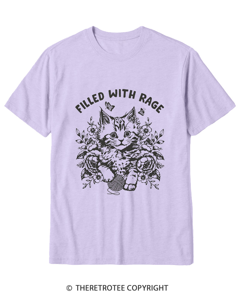 TheRetroTee Filled With Rage Funny Cat Cotton T-Shirt