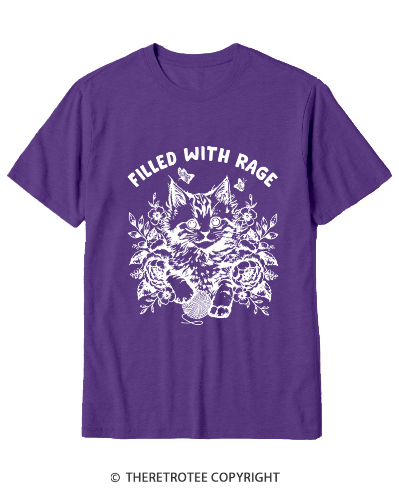 TheRetroTee Filled With Rage Funny Cat Cotton T-Shirt