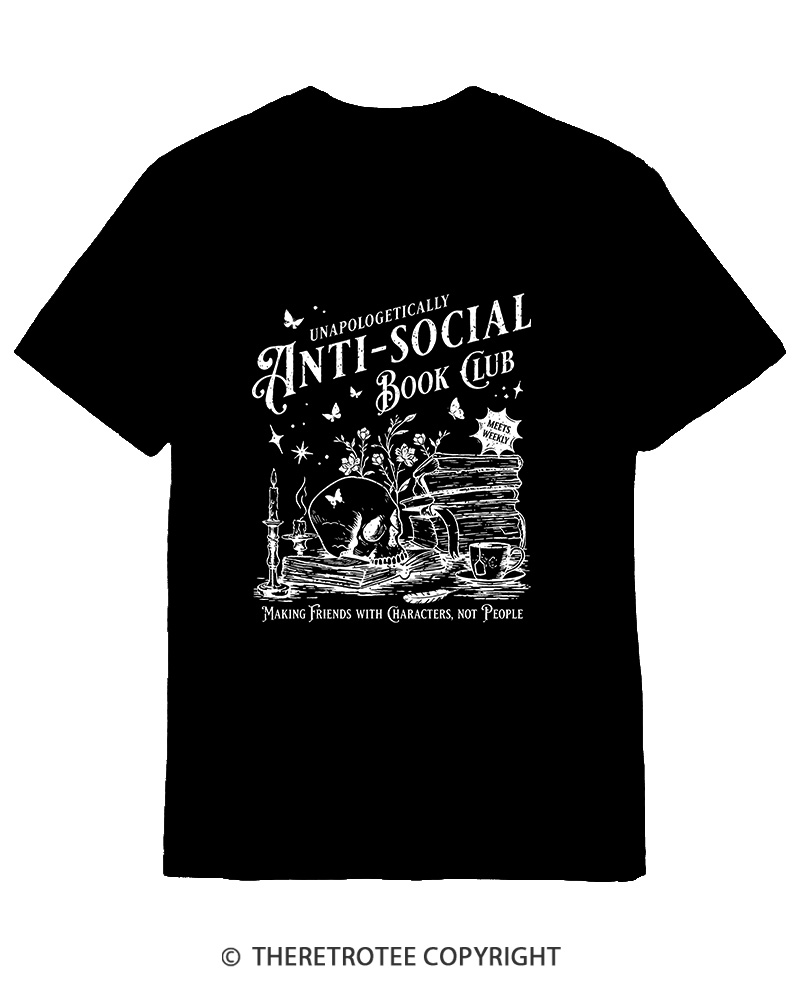 TheRetroTee Anti-Social Book Club Cotton T-Shirt