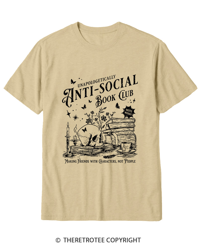 TheRetroTee Anti-Social Book Club Cotton T-Shirt