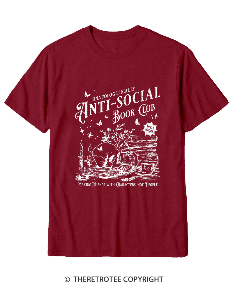 TheRetroTee Anti-Social Book Club Cotton T-Shirt
