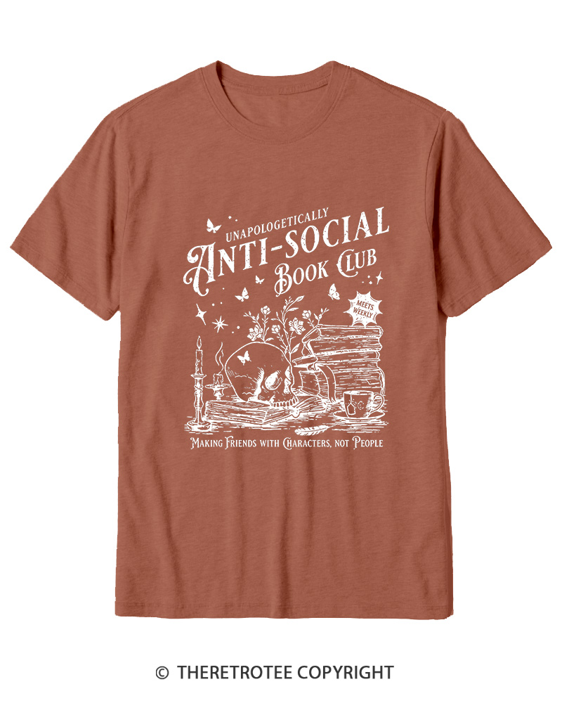 TheRetroTee Anti-Social Book Club Cotton T-Shirt