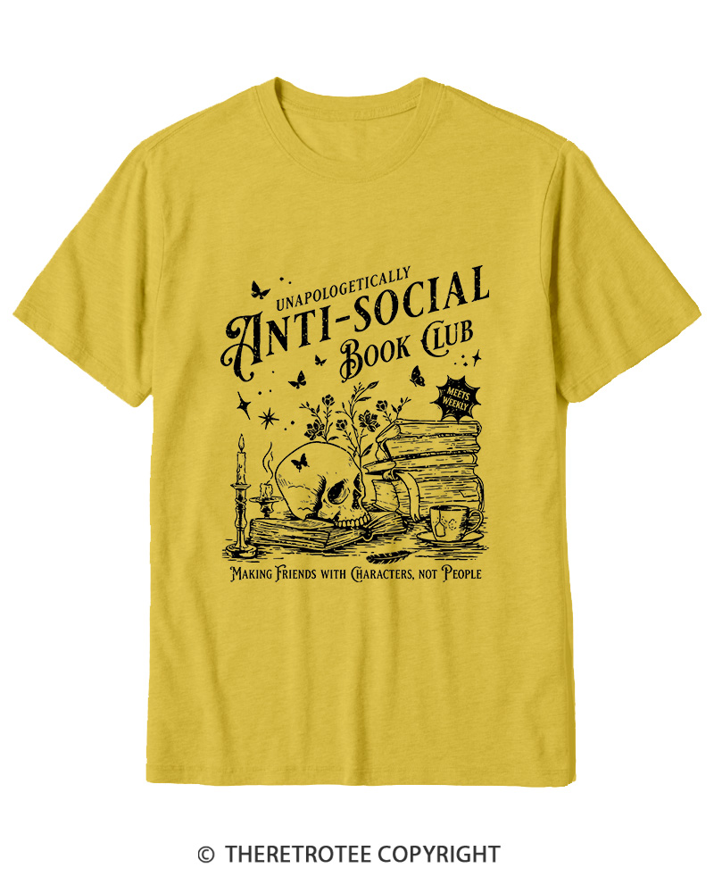 TheRetroTee Anti-Social Book Club Cotton T-Shirt