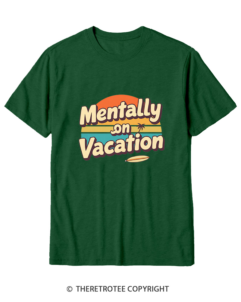 TheRetroTee Mentally on Vacation 1980s Cotton T-Shirt