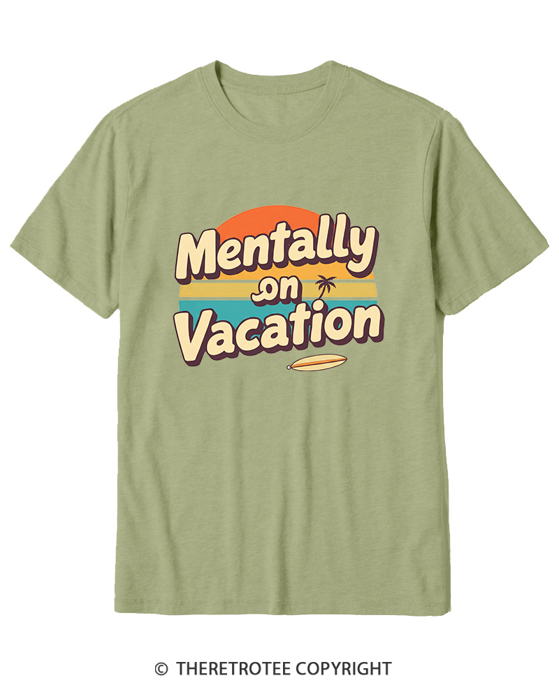 TheRetroTee Mentally on Vacation 1980s Cotton T-Shirt