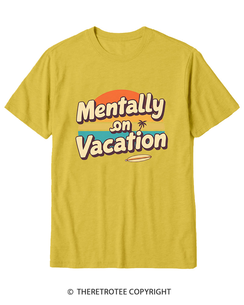 TheRetroTee Mentally on Vacation 1980s Cotton T-Shirt