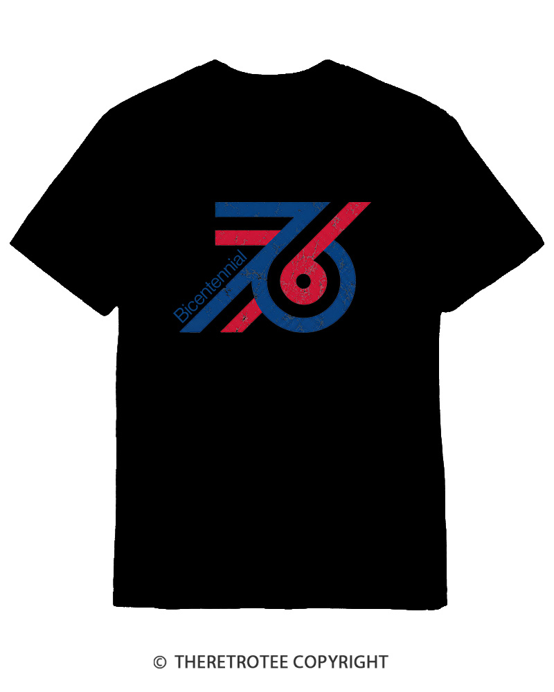 TheRetroTee 1976 American Bicentennial Cotton T-Shirt