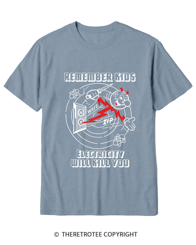 TheRetroTee Electricity Will Kill You 1960s Cotton T-Shirt
