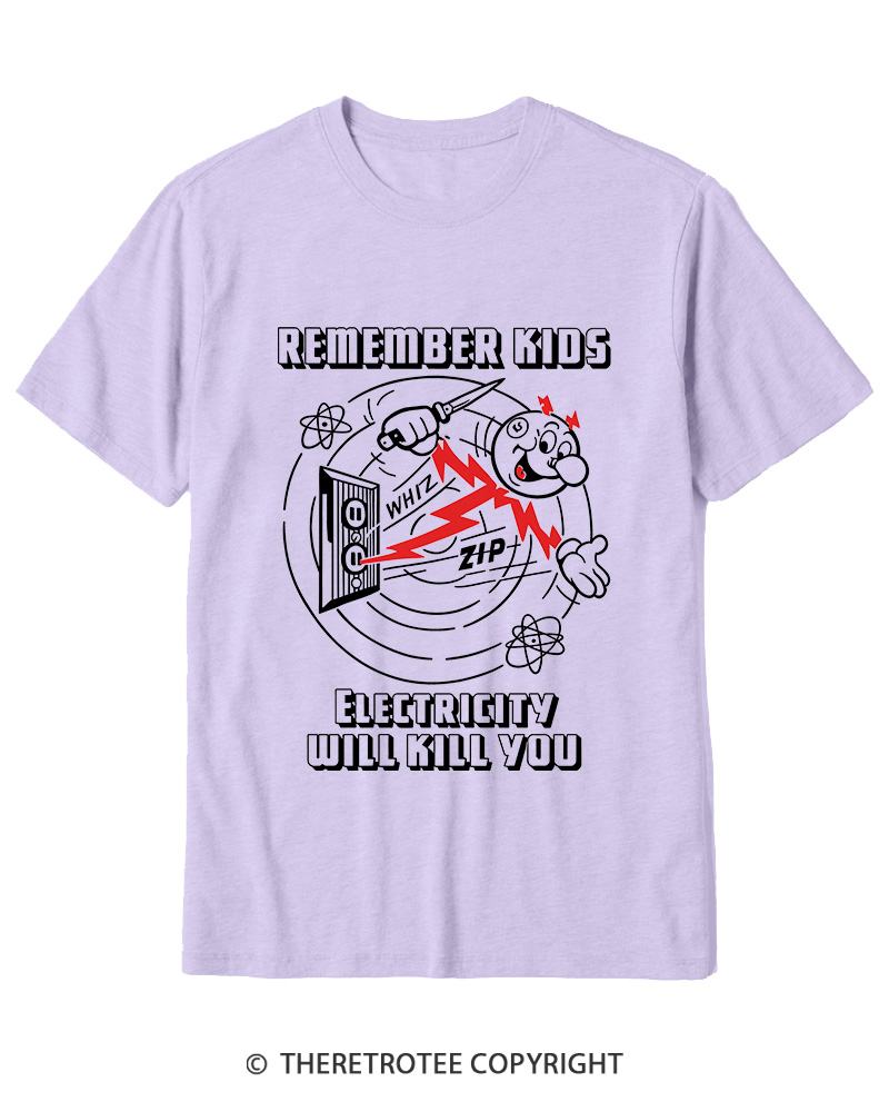 TheRetroTee Electricity Will Kill You 1960s Cotton T-Shirt