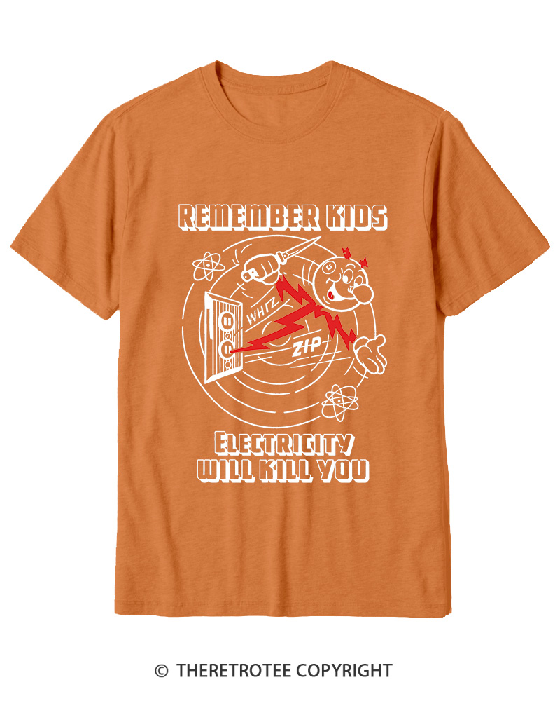 TheRetroTee Electricity Will Kill You 1960s Cotton T-Shirt