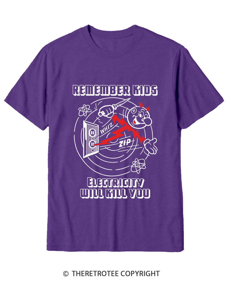 TheRetroTee Electricity Will Kill You 1960s Cotton T-Shirt