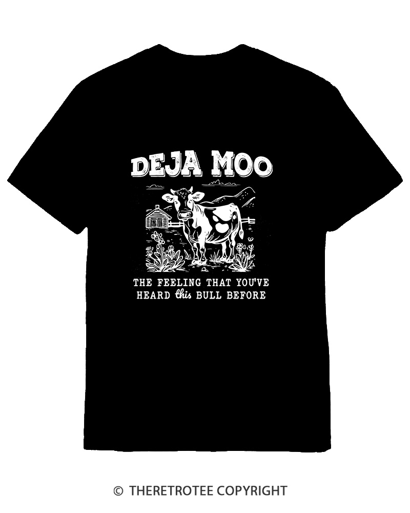 TheRetroTee Deja Moo 2000s Cotton T-Shirt