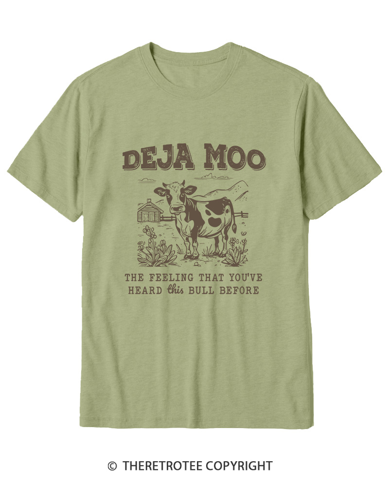 TheRetroTee Deja Moo 2000s Cotton T-Shirt