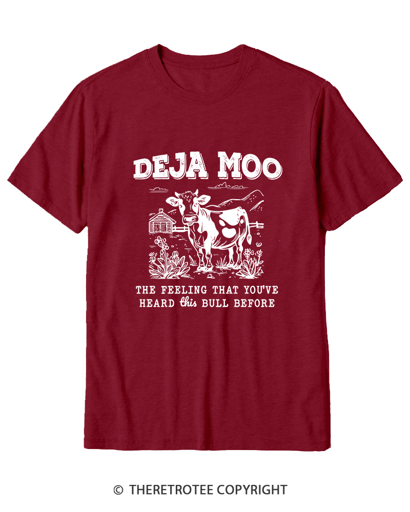 TheRetroTee Deja Moo 2000s Cotton T-Shirt