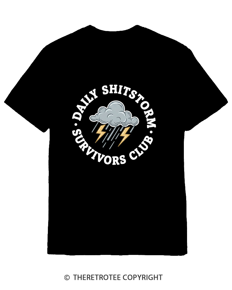TheRetroTee Daily Shitstorm Survivors Club 1990s Cotton T-Shirt