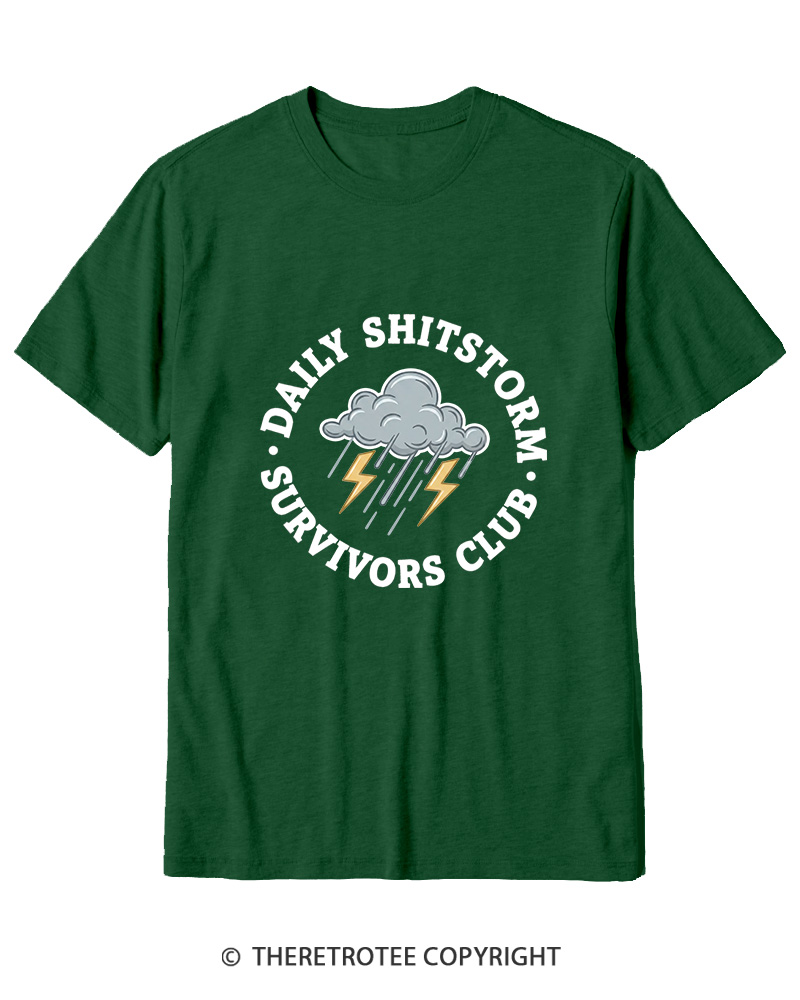 TheRetroTee Daily Shitstorm Survivors Club 1990s Cotton T-Shirt