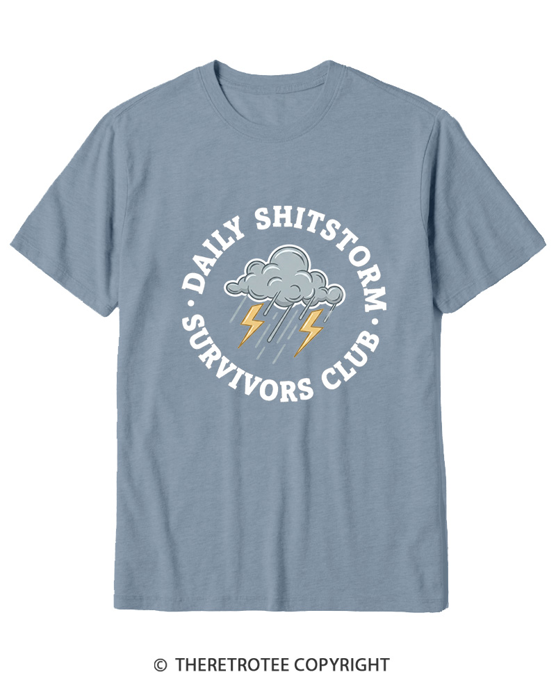 TheRetroTee Daily Shitstorm Survivors Club 1990s Cotton T-Shirt