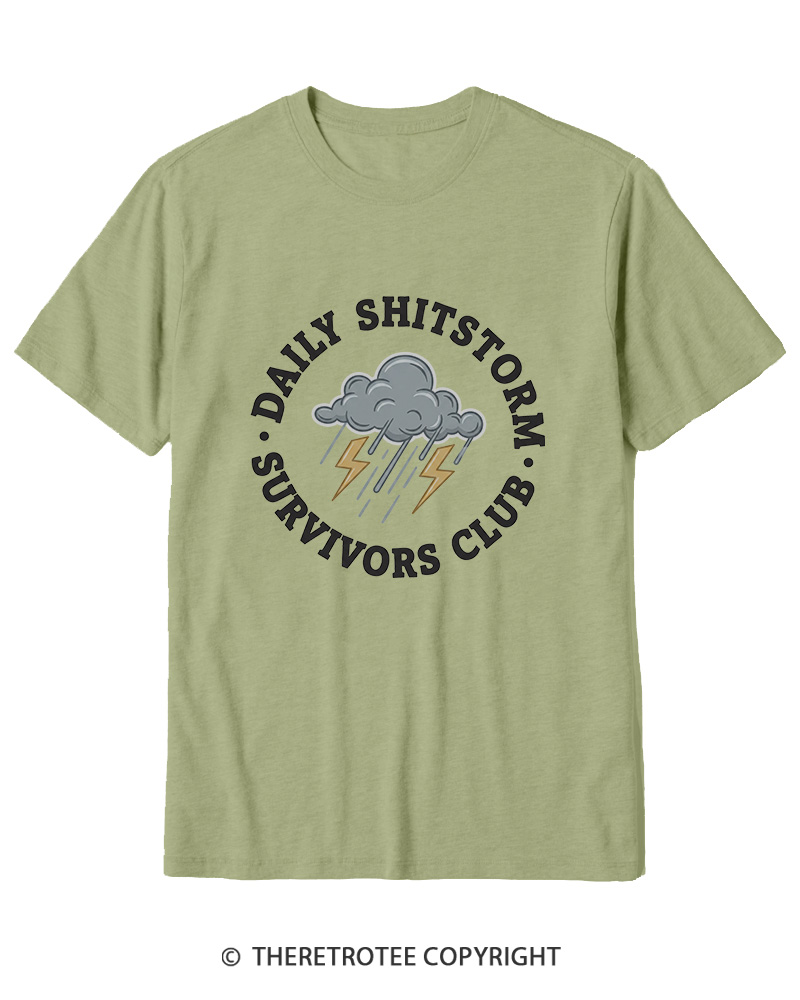 TheRetroTee Daily Shitstorm Survivors Club 1990s Cotton T-Shirt