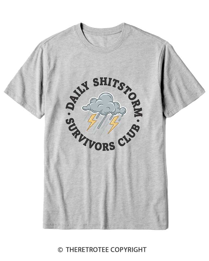 TheRetroTee Daily Shitstorm Survivors Club 1990s Cotton T-Shirt