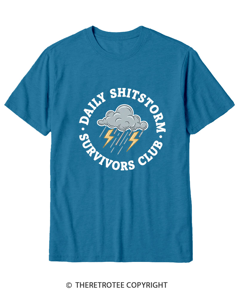 TheRetroTee Daily Shitstorm Survivors Club 1990s Cotton T-Shirt