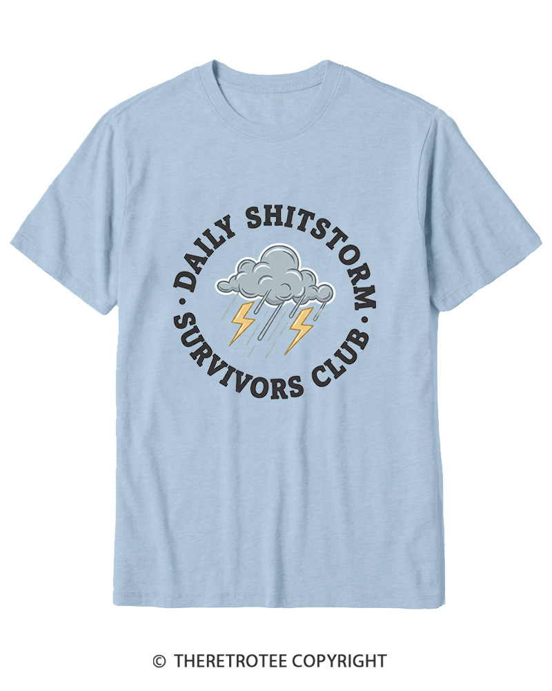 TheRetroTee Daily Shitstorm Survivors Club 1990s Cotton T-Shirt