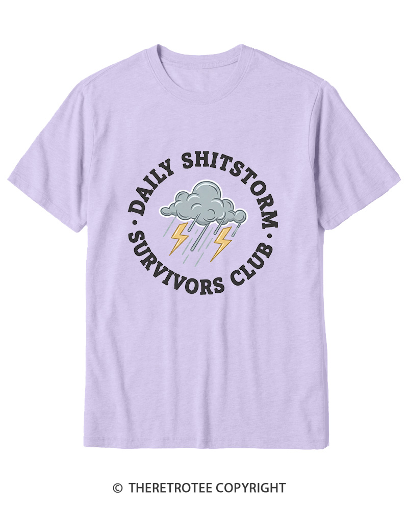 TheRetroTee Daily Shitstorm Survivors Club 1990s Cotton T-Shirt