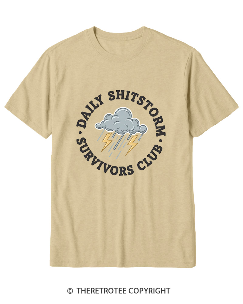 TheRetroTee Daily Shitstorm Survivors Club 1990s Cotton T-Shirt