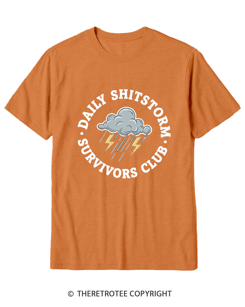 TheRetroTee Daily Shitstorm Survivors Club 1990s Cotton T-Shirt