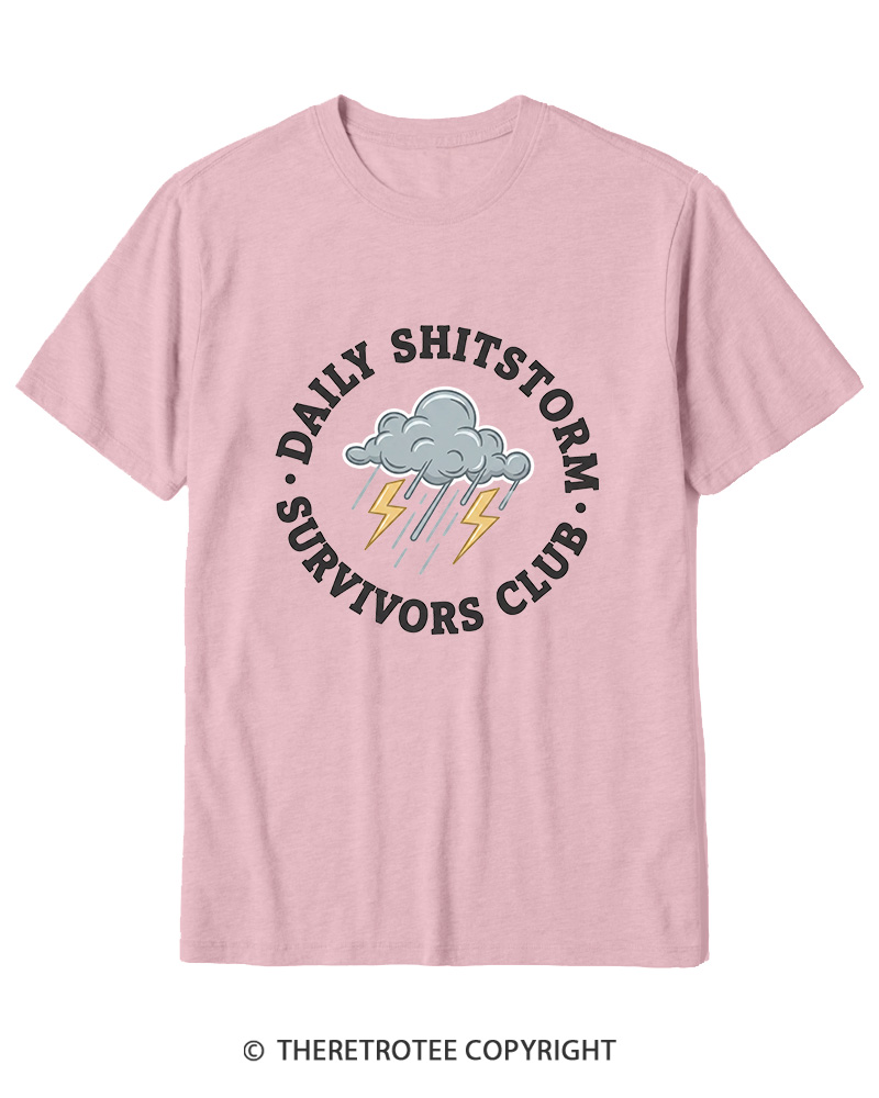 TheRetroTee Daily Shitstorm Survivors Club 1990s Cotton T-Shirt