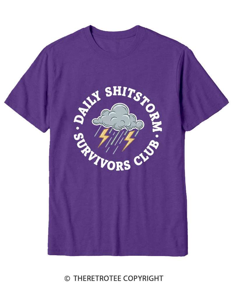 TheRetroTee Daily Shitstorm Survivors Club 1990s Cotton T-Shirt