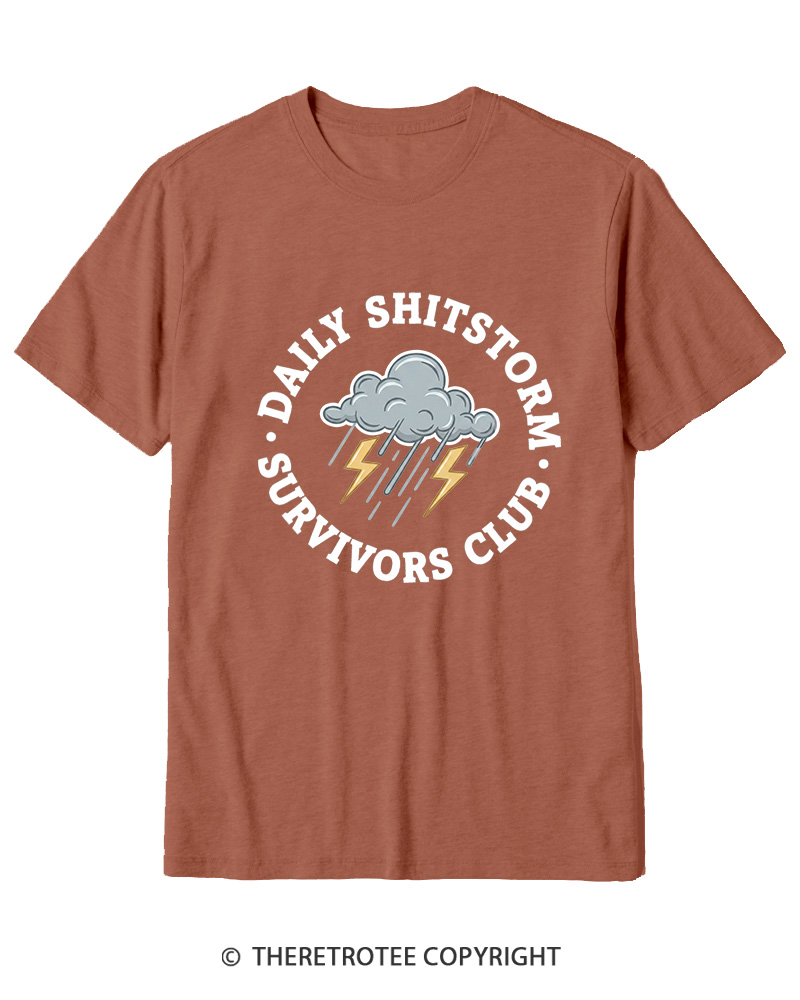 TheRetroTee Daily Shitstorm Survivors Club 1990s Cotton T-Shirt