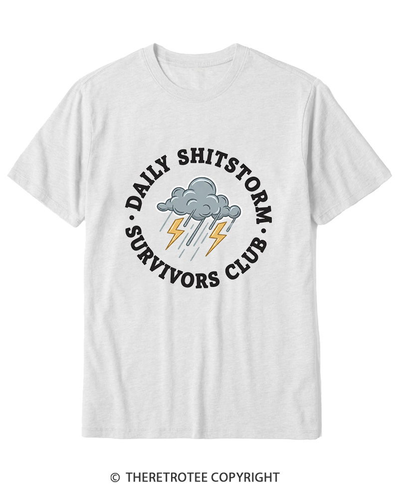 TheRetroTee Daily Shitstorm Survivors Club 1990s Cotton T-Shirt