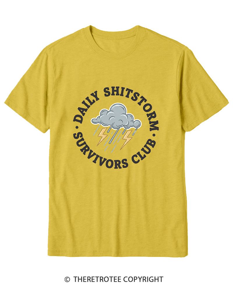 TheRetroTee Daily Shitstorm Survivors Club 1990s Cotton T-Shirt